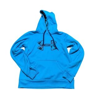 Under Armour UA Storm Hoodie Sweatshirt Blue Black Logo Small